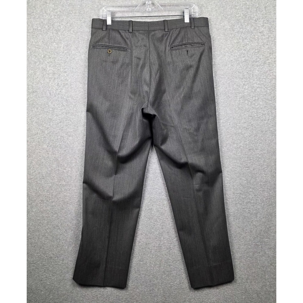 Brooks Brothers Pants Mens 35x30 Gray 346 Wool Dress Flat Front Lined Trousers - Picture 2 of 11
